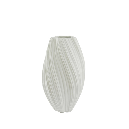 Vas decorativ alb AMARIS Ø30x52 cm
