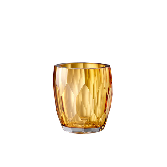 Suport lumanare din sticla galbena