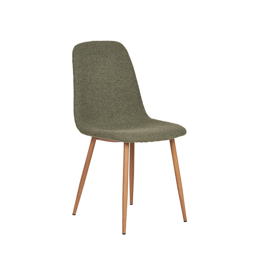 Scaun dining MARLO – bouclé verde olive