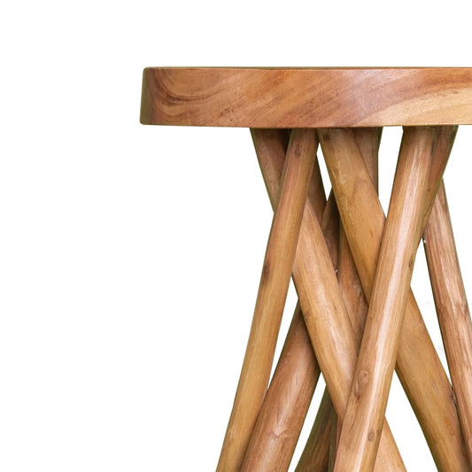 Taburet din lemn de tec Ø35x45 cm