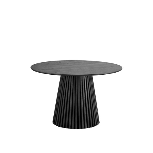 Masă dining VELLA Ø120 cm negru cu fibră