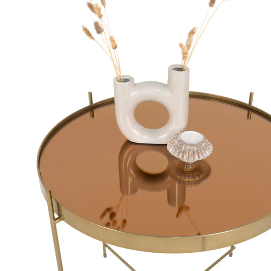 Masă cafea aurie NISSA Ø 48 cm