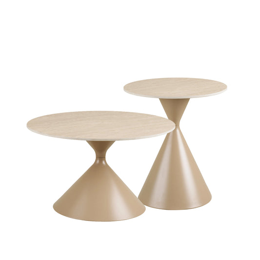 Set 2 mese cafea KLINT travertin