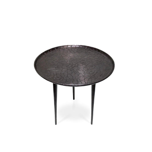 Masuta laterala neagra Ø 48 cm