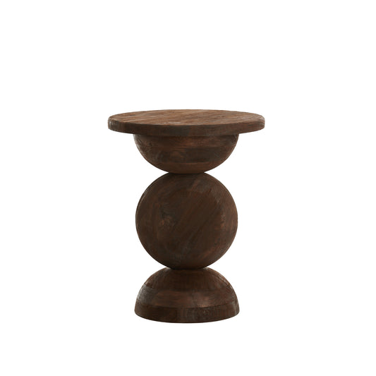Măsuță laterală LOMA, maro, lemn de mango, Ø40x50 cm