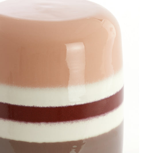 Măsuţă laterală MIRO roz pal/siena Ø 34x46 cm