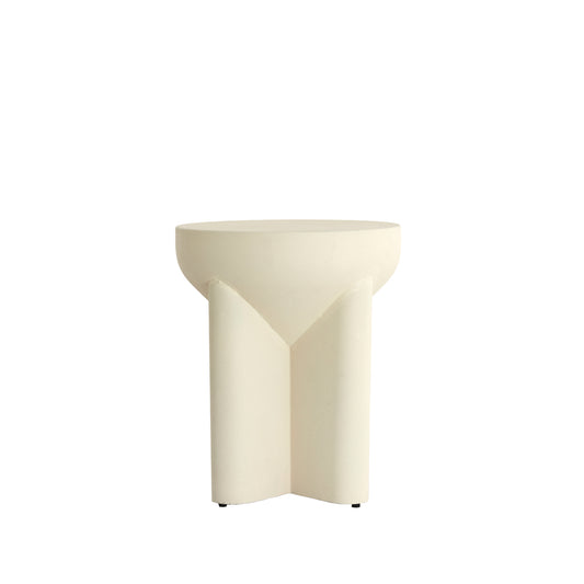 Măsuță laterală ARVO din metal alb mat, Ø36x42 cm