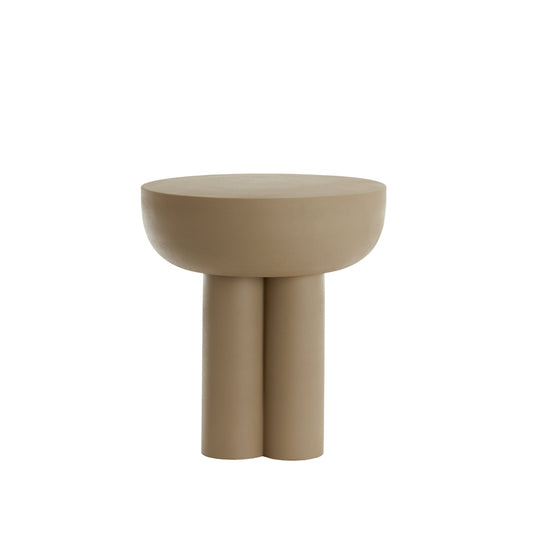 Măsuță laterală MILO, metal bej inchis mat, Ø46x50 cm