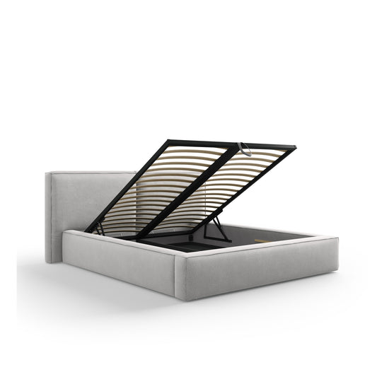 Pat VEGA L214 în ţesatură structurată gri deschis pentru saltea 160x200 cm