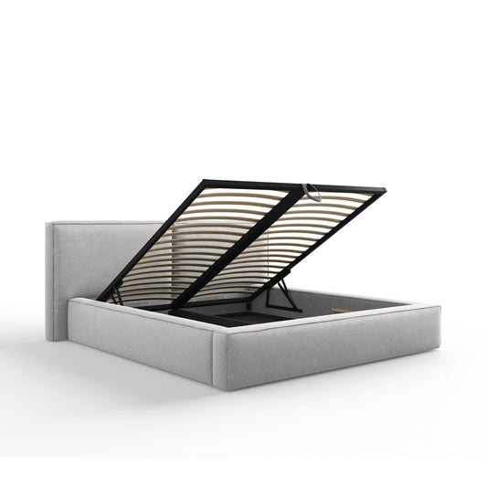 Pat VEGA L234 în ţesatură structurată gri deschis pentru saltea 180x200 cm