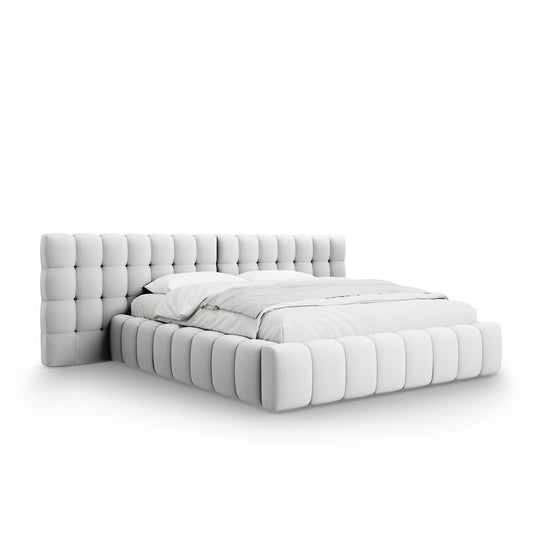 Pat ASTORIA CLASS L250 în ţesatură structurată gri deschis pentru saltea 160x200 cm