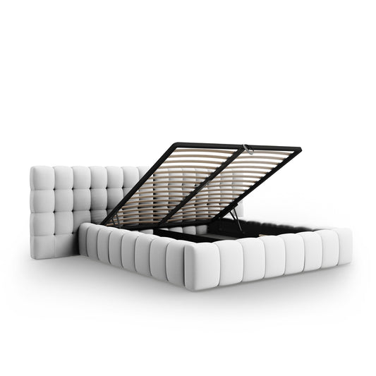 Pat ASTORIA CLASS L250 în ţesatură structurată gri deschis pentru saltea 160x200 cm