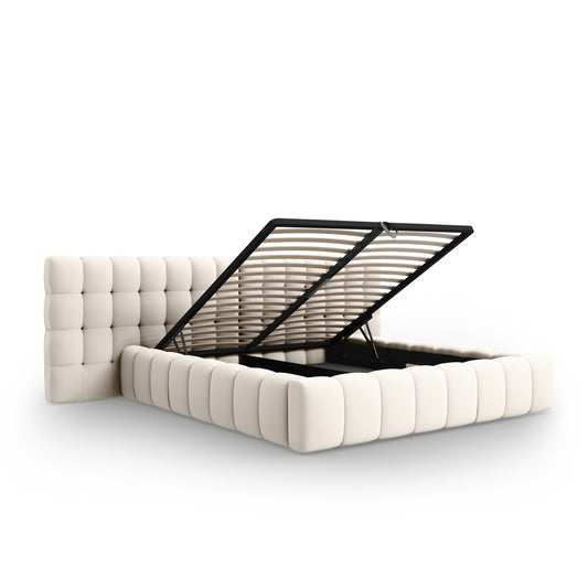 Pat ASTORIA CLASS L250 în ţesatură structurată bej deschis pentru saltea 160x200 cm