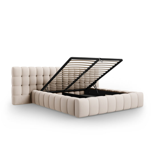 Pat ASTORIA CLASS L250 în ţesatură structurată bej închis pentru saltea 160x200 cm