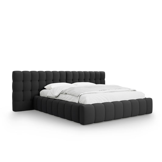 Pat ASTORIA CLASS L250 în ţesatură structurată gri închis pentru saltea 160x200 cm