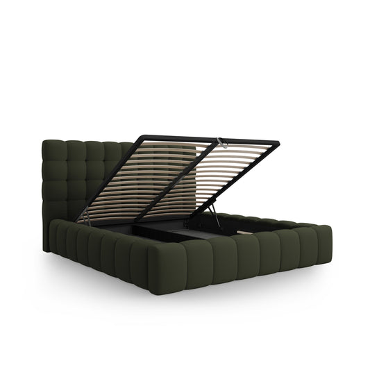 Pat ASTORIA L185 în ţesatură structurată verde pentru saltea 160x200 cm