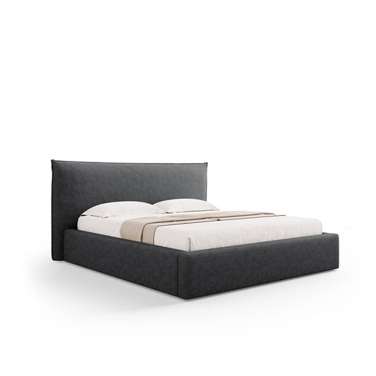 Pat SAVOY L200 în ţesatură de chenilă gri închis pentru saltea 160x200 cm