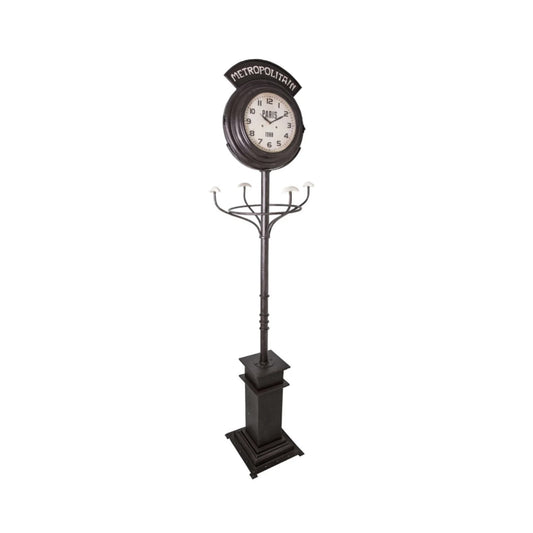 Cuier tip pom cu ceas H 209 cm