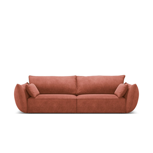 Canapea SAVOY 3L în ţesatură de chenilă roşu terracotta