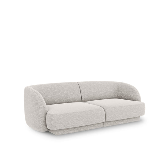 Canapea LINEA 2L în ţesatură de chenilă gri deschis