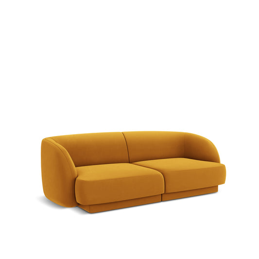 Canapea LINEA 2L în catifea galbenă