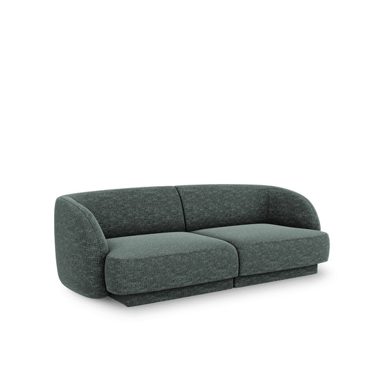 Canapea LINEA 2L în ţesatură de chenilă verde