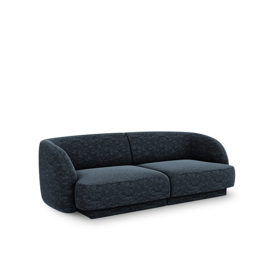 Canapea LINEA 2L în ţesatură de chenilă bleumarin