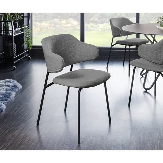 Scaun dining VIVIEN – bouclé gri