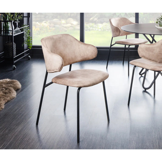Scaun dining VIVIEN – catifea bej pudrat