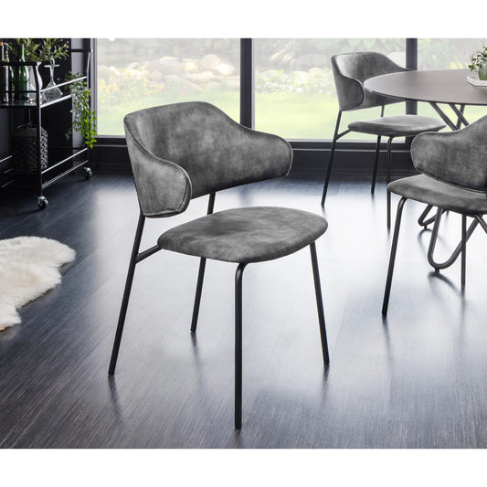 Scaun dining VIVIEN – catifea gri