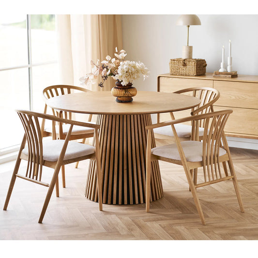 Masă dining VELLA Ø120 cm stejar natur