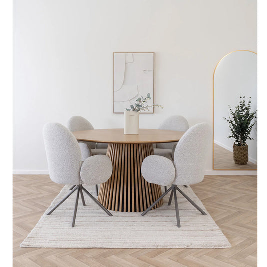 Masă dining VELLA Ø140 cm stejar natur