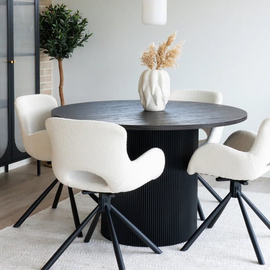 Masă dining FJORD negru - Ø120 cm