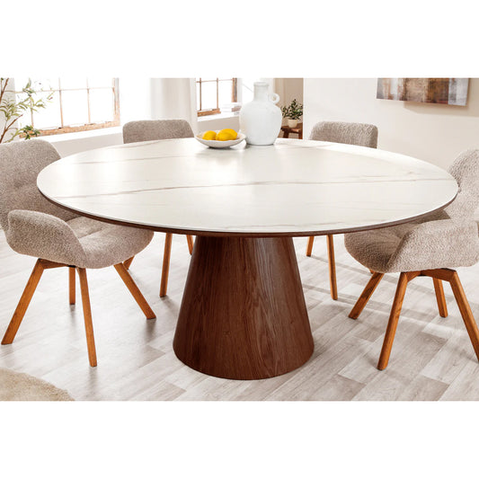 Masă dining ELVA Ø120 cm Nuc