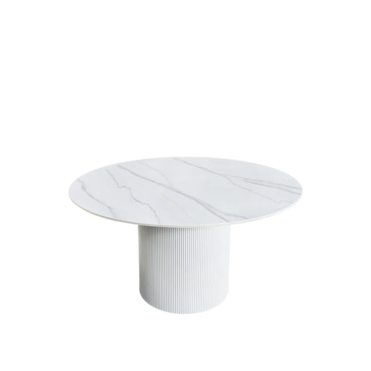 Masă dining LYSA - albă Ø120 cm