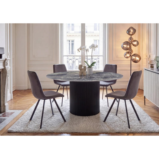 Masă dining LYSA - neagră Ø120 cm