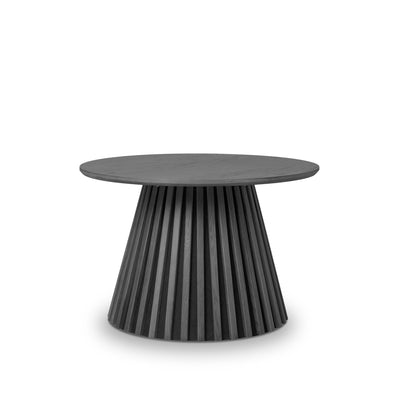 Masă cafea CAMPORA Ø 70 cm Negru cu fibră