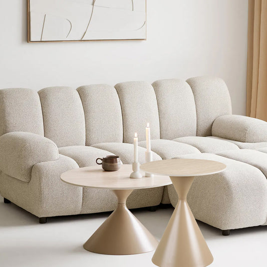 Set 2 mese cafea KLINT travertin