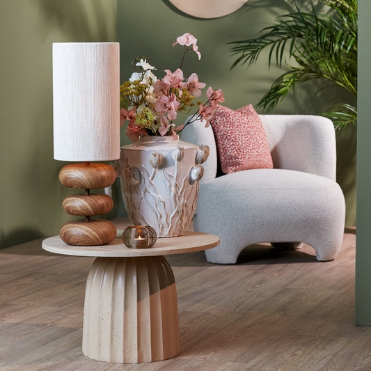 Masă cafea LUNA bej Ø 60x38 cm