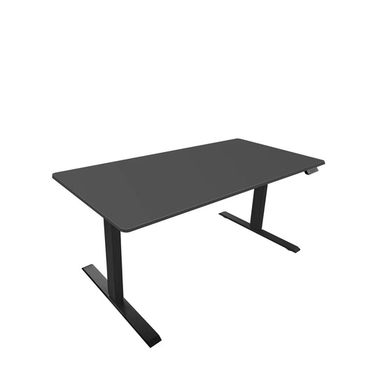 Birou HAGA cu înălţime reglabilă şi blat negru 140x60 cm