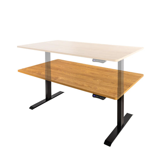 Birou RIVA cu înălţime reglabilă şi blat stejar 160x80 cm
