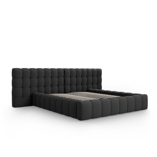 Pat ASTORIA CLASS L350 în ţesatură structurată gri închis pentru saltea 200x200 cm