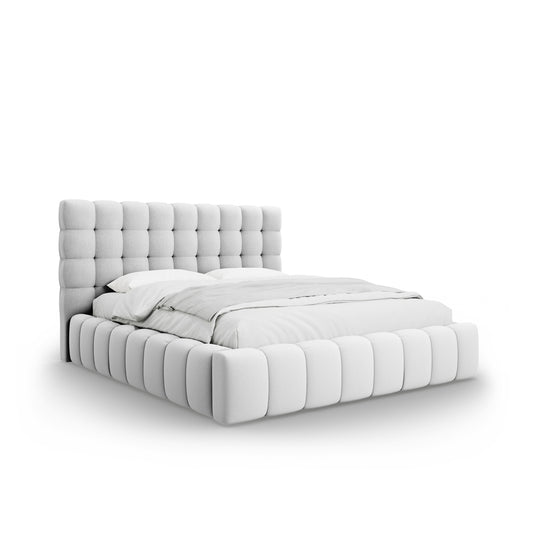 Pat ASTORIA L185 în ţesatură structurată gri deschis pentru saltea 160x200 cm