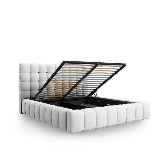 Pat ASTORIA L185 în ţesatură structurată gri deschis pentru saltea 160x200 cm