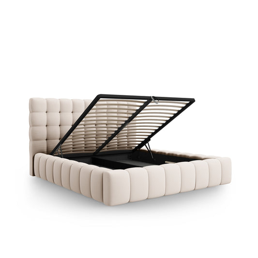 Pat ASTORIA L185 în ţesatură structurată bej închis pentru saltea 160x200 cm