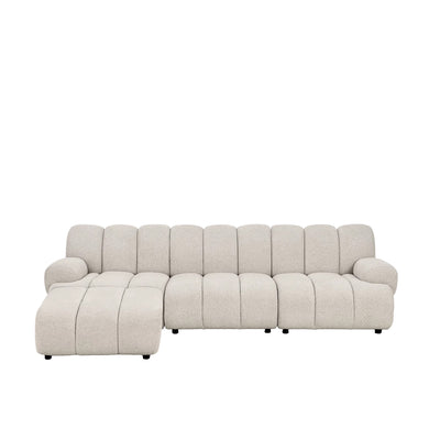 Canapea modulară cu pouf ALORA bej configurație stânga