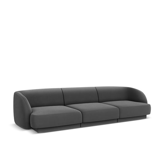 Canapea LINEA 3L în catifea gri închis